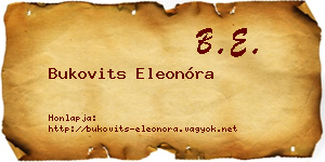 Bukovits Eleonóra névjegykártya