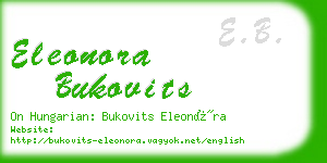 eleonora bukovits business card